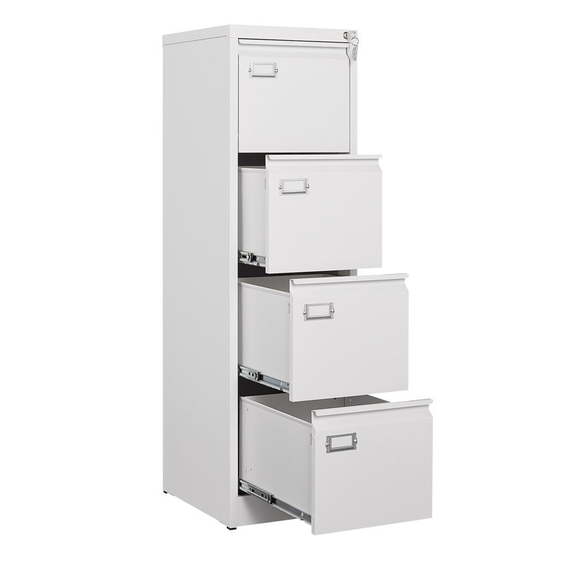 15.1'' Wide 4 -Drawer Steel File Cabinet, White