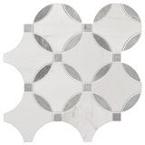 Calabria Frost Camira 10 in. x 10 in. Polished Marble Mosaic Floor and Wall Tile