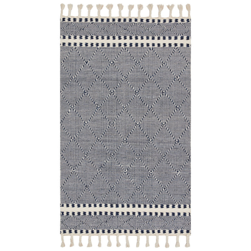 Tapis gris en laine noué à la main Isidore, Rectangle 5 pi x 7 pi 6 po