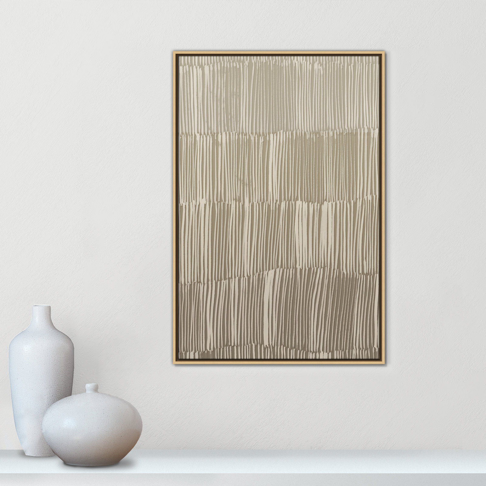 Linear Calm II Print by , 37.5" H x 25.5" W, Natural Floater