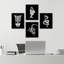 Squelette humain, os de dinosaures, poissons et serpents, noir et blanc, impression sur papier, 4 pièces-97770300-97770301