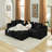 Boneless 115" Wide Modular Corduroy Sectional No Assembly-816380424