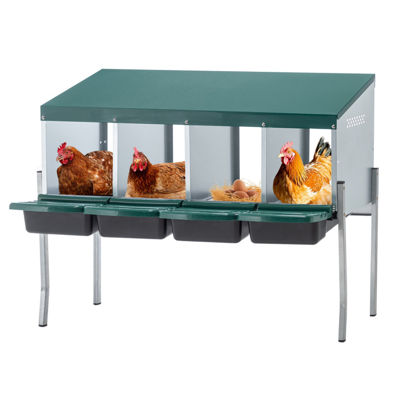 Nid de poule à 4 trous, avec pattes et couvercle pour protéger les œufs, vert