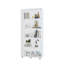 Vitrine à deux portes avec 5 tablettes, blanc-1665380976