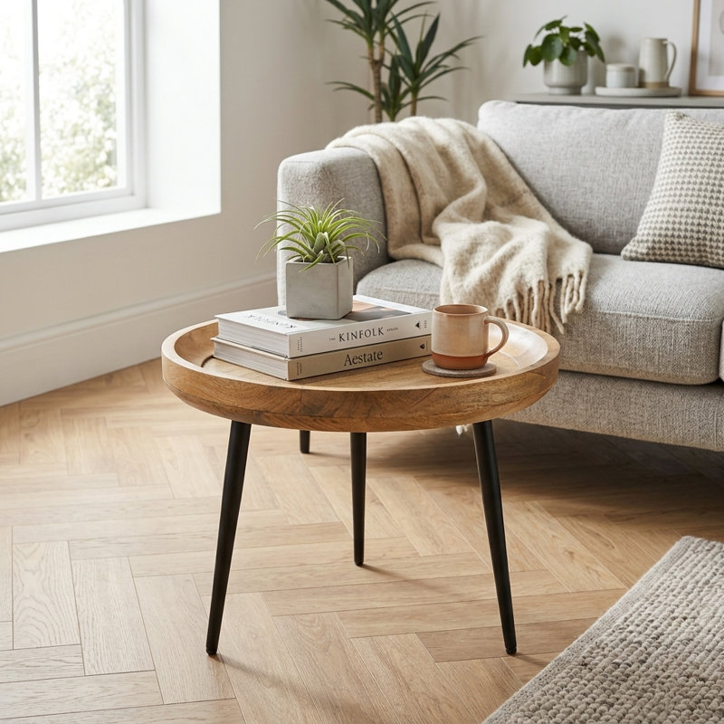 Sitkin Round Coffee Table Large, 38cm H x 50cm L x 50cm W
