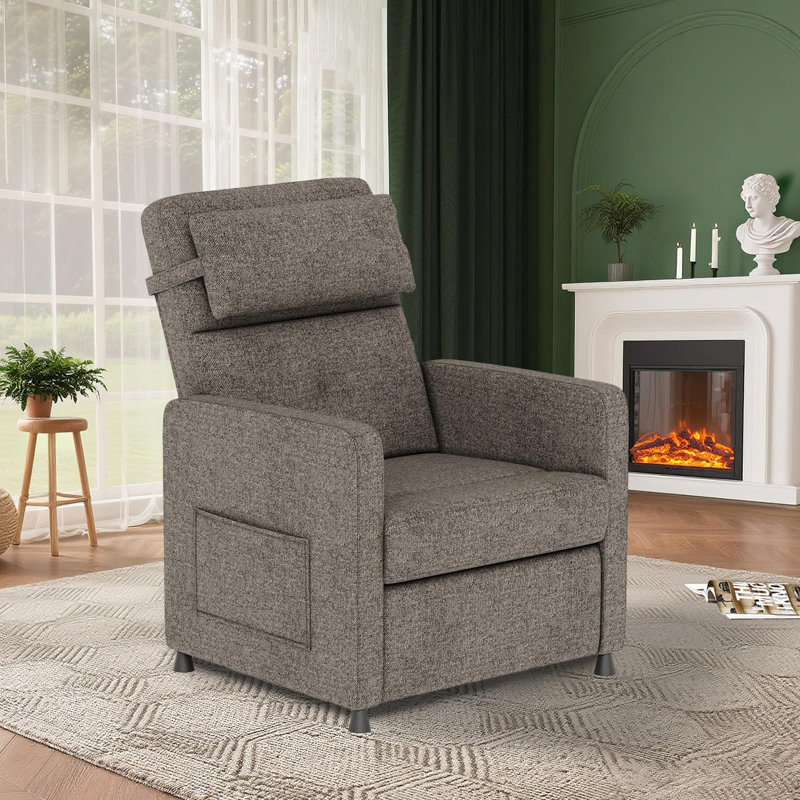 Power Recliner Chair, Adjustable Electric Recliner Ergonomic Overstuffed Single Sofa, Tall Back, Padded Seat, 2 Side Pockets and USB Port, Home Theater Seating for Living Room