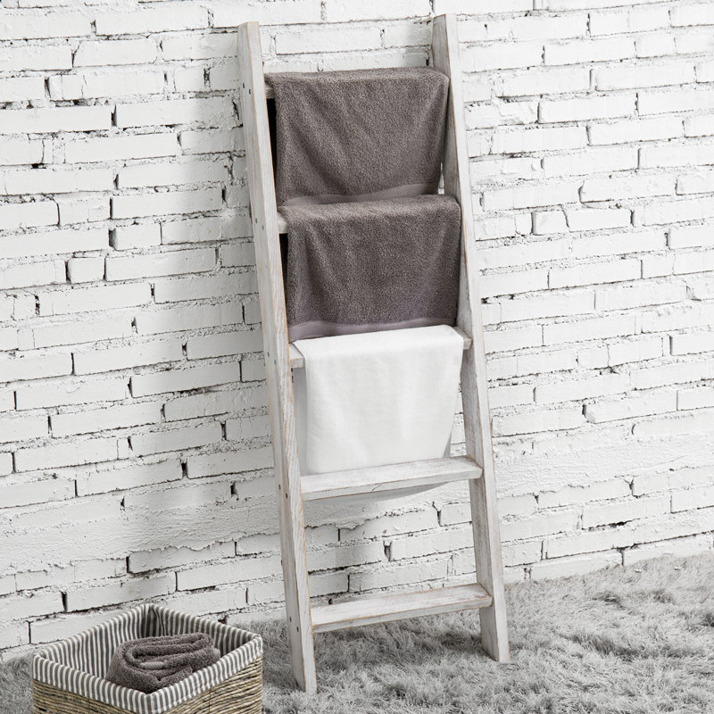 Solid Wood Wall Leaning Blanket Ladder