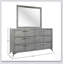 Élégant miroir de paysage gris avec verre biseauté pour le montage de la commode, parfait pour un décor moderne et traditionnel.