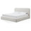 Lit plateforme tapissier Elora en chenille blanchie