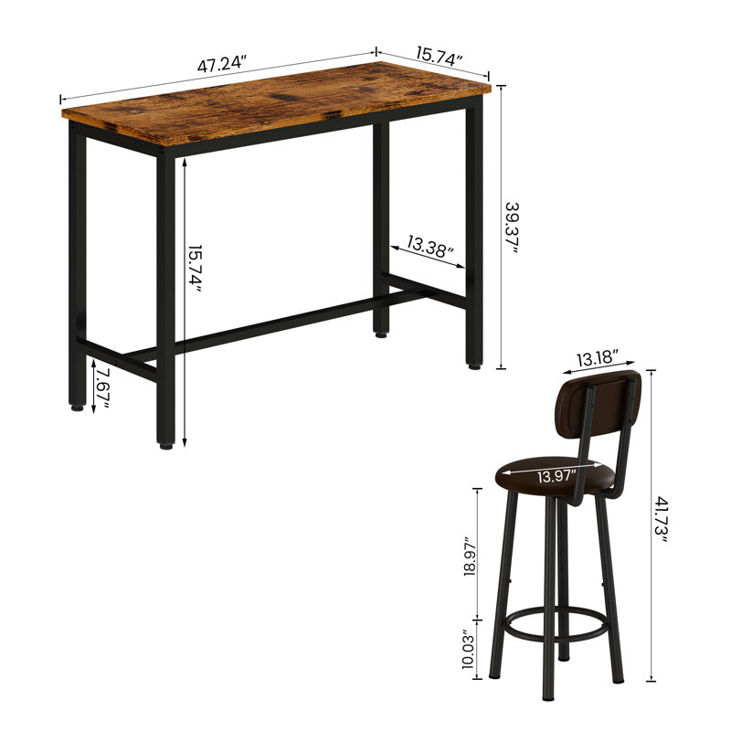 Javorius 2 - Person Four Leg Dining Set