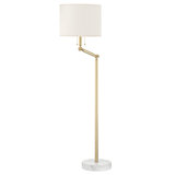Essex - 2 Light Floor Lamp By Mark D. Sikes - Aged Brass Frame - White Shade