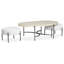 Table basse ovale avec 2 repose-pieds