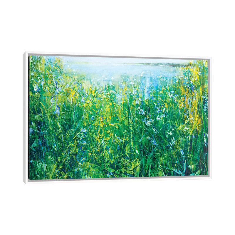 «Wild Iris» par Jen Williams - reproduction d'art, Aucun mat, Toile blanche encadrée, H 26 po x l 40 po x 1,5 po