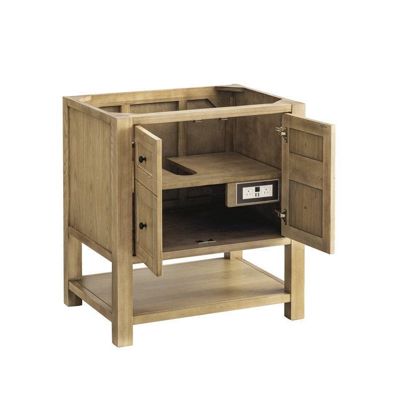 Breckenridge 30' W Single Bathroom Vanity Base, Light Natural Oak