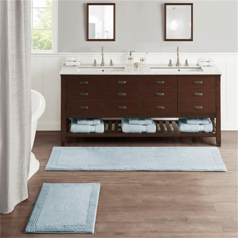 Tapis 100% coton touffeté 3000 g / m² réversible 24 po x 72 po, Rectangle 1 pi 9 po x 2 pi 10 po