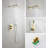 Gold Polished Square 12" Rain Head Thermostatic 2 Way Shower System with Rough-in Valve