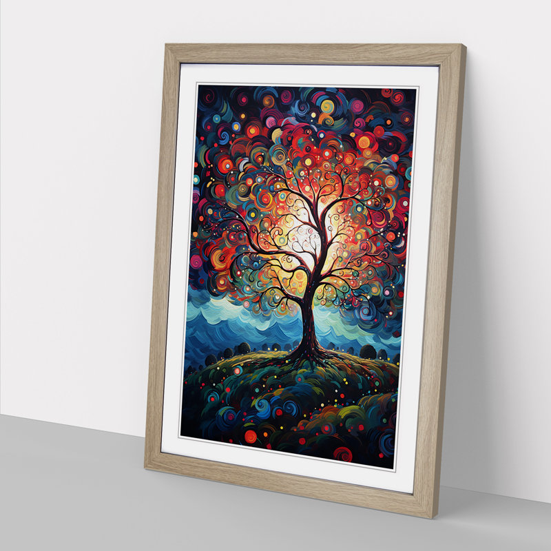 Single Picture Frame Print on Wood, 64cm H x 46cm W, Oak Framed