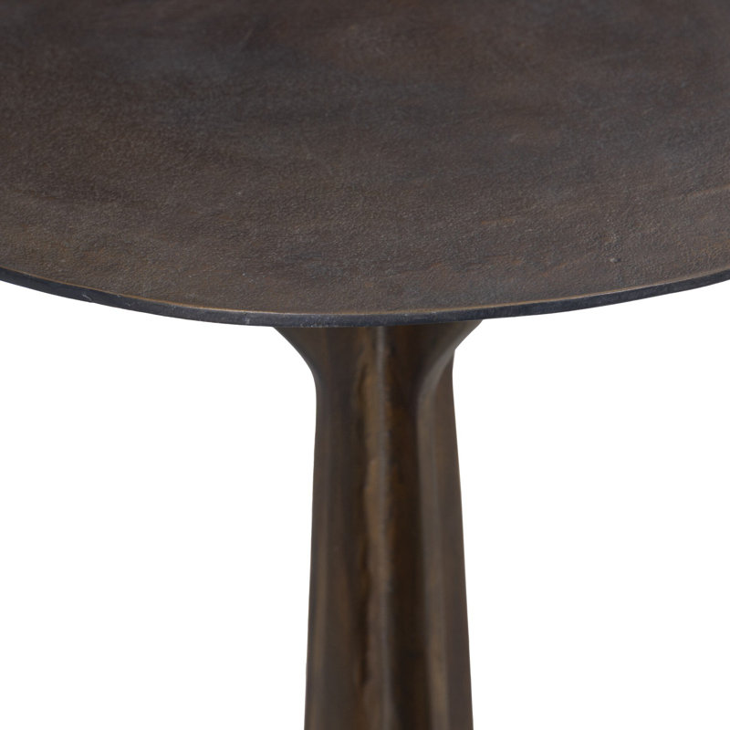 Malloy Outdoor End Table-Antiqued Brass Aluminum, Antiqued Brass
