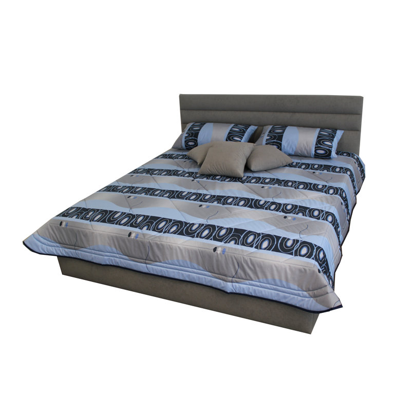 Seagle Polyester Abstract Bedspread, 100 x 200 cm, Grey/Brown/Blue