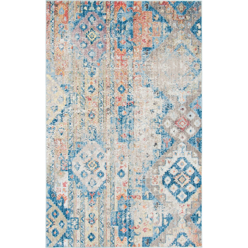 Geometric Indoor Rug, Rectangle 5' x 8'