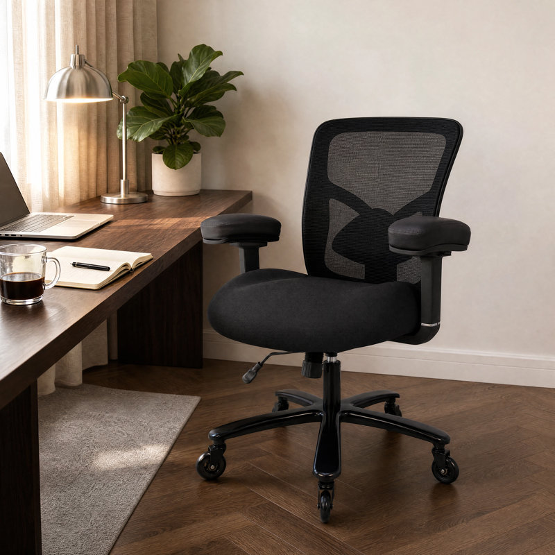 Grand et grand fauteuil de bureau en filet 500LBS, fauteuil de bureau de direction réglable avec accoudoirs réglables 4D et dossier inclinable