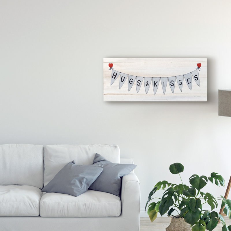 « rustique valentine banner iv », art textuel sur toile tendue, H 8 po x l 19 po x P 2 po