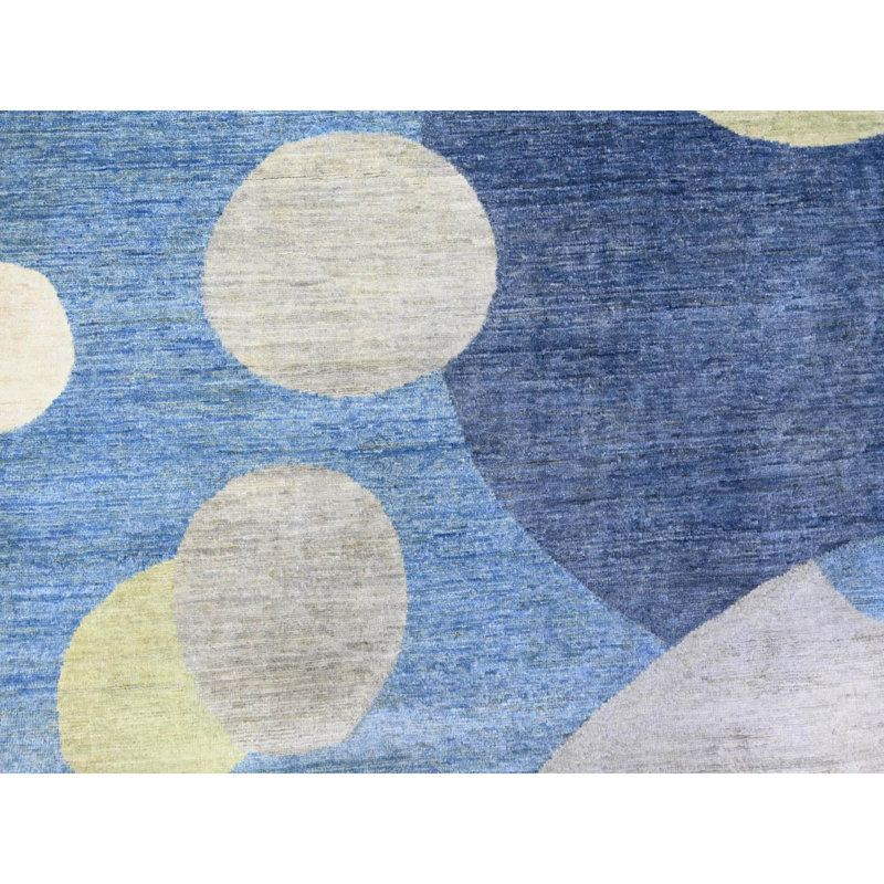 Tapis bleu en laine New Age Talibah One-of-a-Kind 8 pi 2 po x 9 pi 7 po