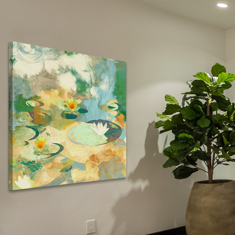 « find a water lily fleuri » par evelia, reproduction d’art sur toile tendue, H 24 po x l 24 po x P 1,5 po