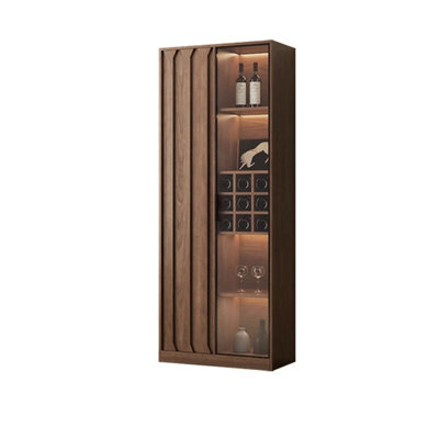 Nut-brown + Gray + Black Manufactured Wood + Tempered Glass + Aluminium Alloy Display Cases