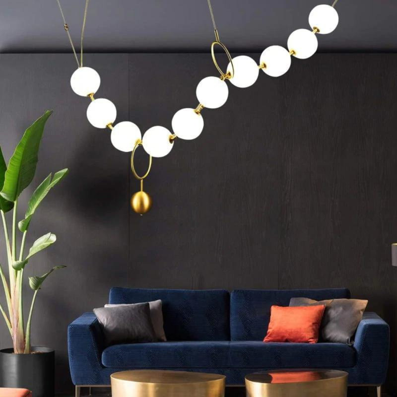Calina 10 - Light Gold/White Kitchen Island Pendant