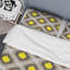 Ensemble de housse de couette abstrait jaune et brun Ikat Ogee - Microfibre de polyester-209691737