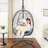 PE Rattan Wicker Swing Chair, Hanging Egg Chair with UV Resistant Cushion and Stand-656064246-663850672