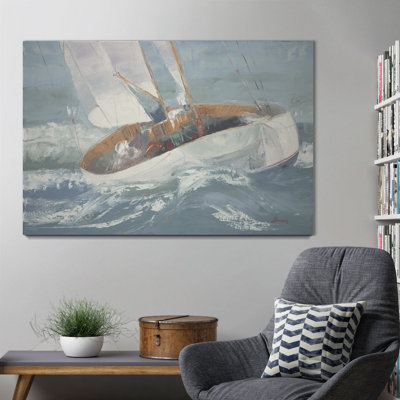 « out to sea », peinture sur toile tendue