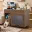 Enceinte de litière 2 en 1 multi-usage 2 en 1, table d'appoint moderne en noyer avec rangement, armoire latérale de buffet