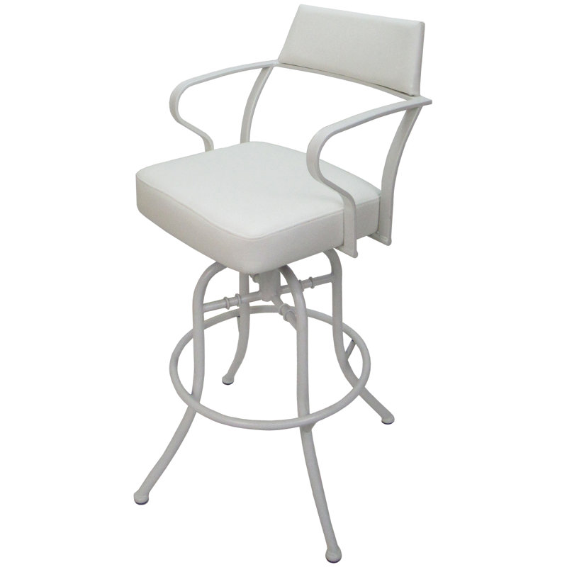 Tabouret de comptoir pivotant 26 po Chiyomi, Vinyle - Blanc