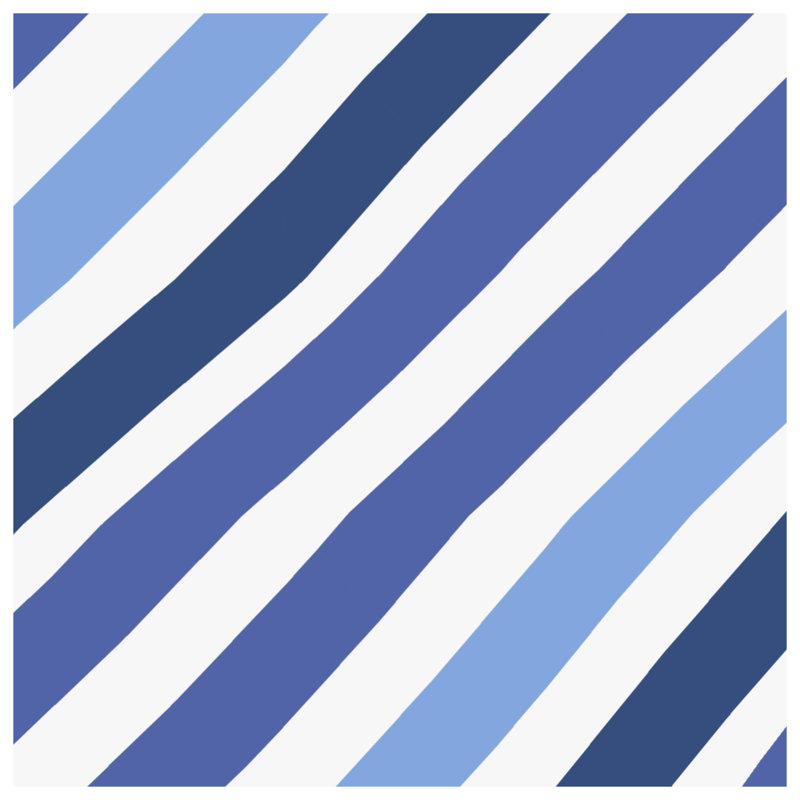 Tapis de bain bleu à rayures diagonales, L 34 po x L 21 po