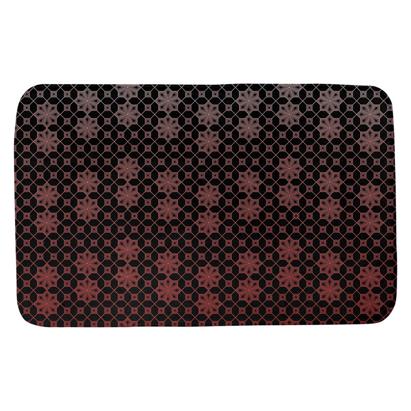 Tapis de bain en treillis Leffel, l 21 po x L 34 po, Dégradé rouge