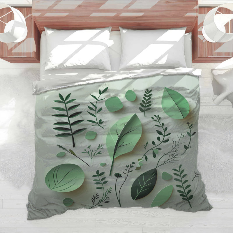 Édredon de style scandinave Leaves Bedding, Simple extra long