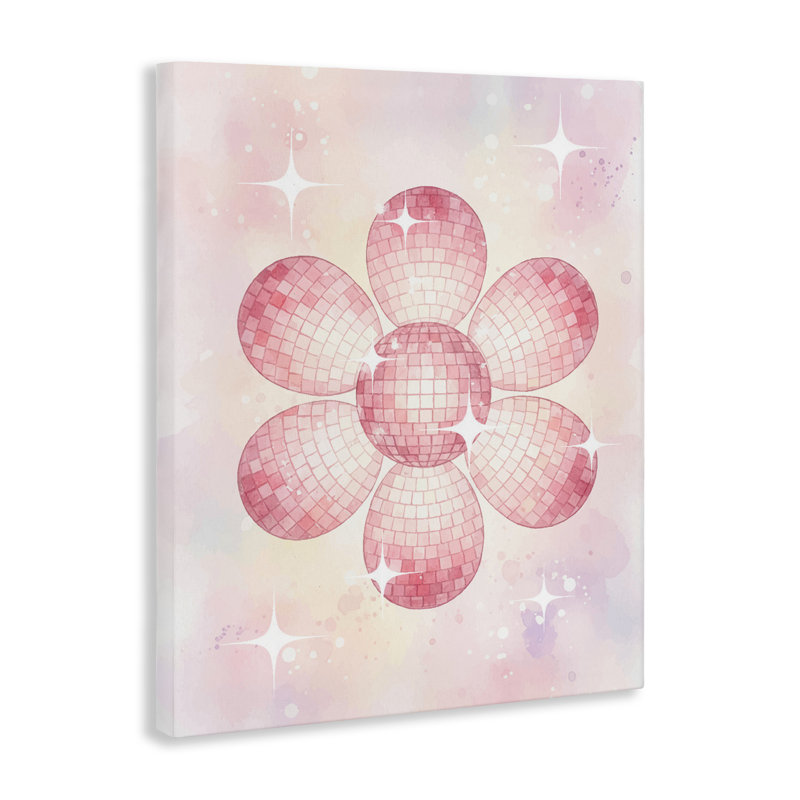 Toile rose Dreamy Ball Disco, design par Lil 'Rue, 20 x 16
