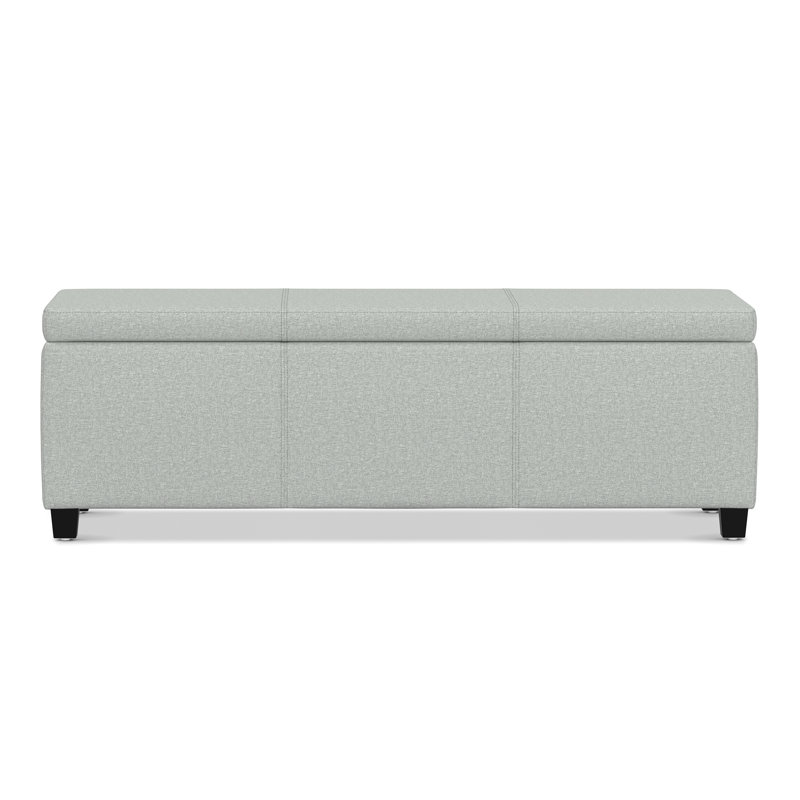 Avalon 48"W Upholstered Linen Look Fabric Transitional Rectangular Lift-Top Storage Ottoman Bench With High-Density Foam