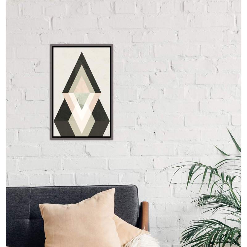 « montagnes à partir de montagnes ii » par green lili-impression sur image, Toile encadrée de bois rustique foncé
