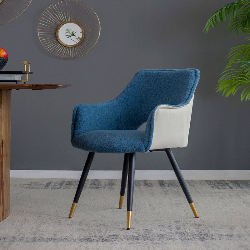 Ensemble de 2 chaises d'appoint de base en tissu bleu