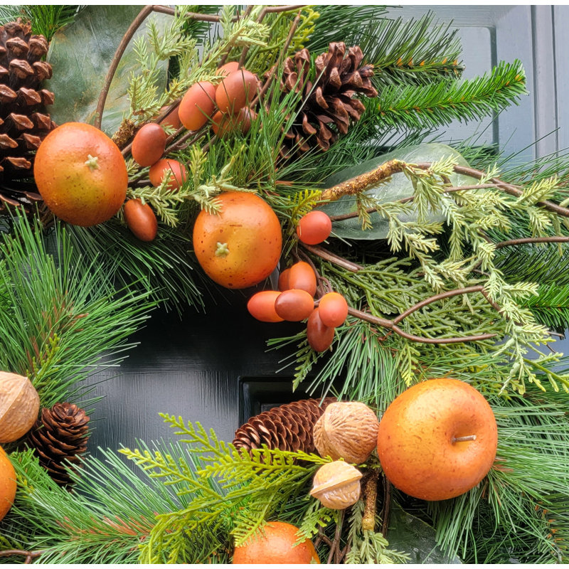 22" Fall Apple Nuts Wreath