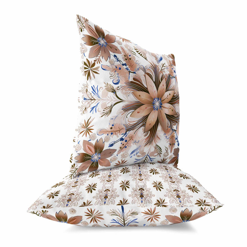 Snowy Crest Reversible Throw Pillow, Brown/White, 16"H x 16"W