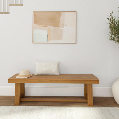 60 Inch Farmhouse Dining Bench, Solid Wood Entryway Bench, Wooden Outdoor Bench, Kitchen Dining Seat, Dining Room, Home Office, Living Room Furniture,