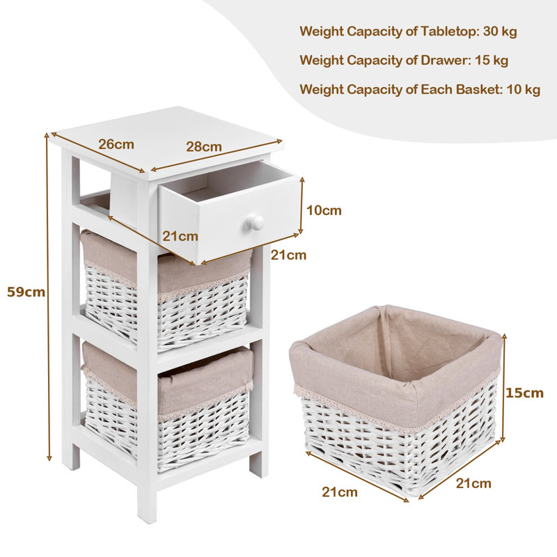Charlottesville End Table, White, 1