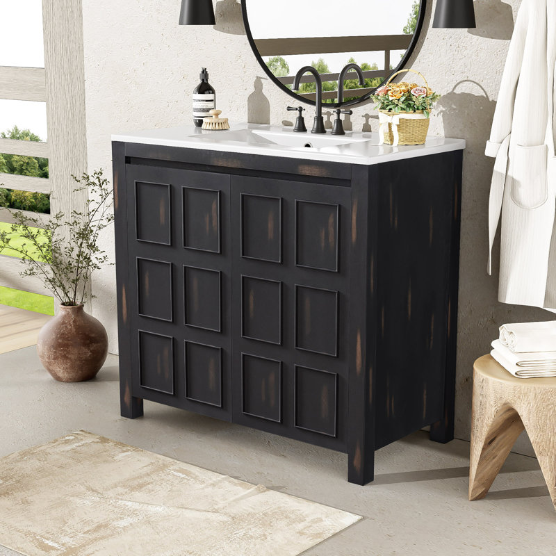 Meuble-lavabo simple 36 po avec plateau en céramique