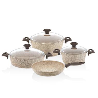 Caannasweis Cookware 10 Piece Cookware Sets Granite Stone Cookware Pot Large Size Non Stick Pan 1012