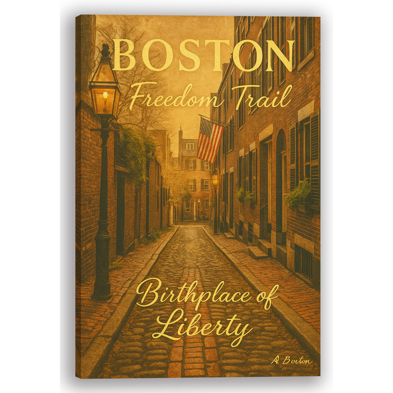 "Boston - lieu de naissance de la liberté", art mural sur toile