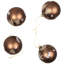 Ornements en forme de boule de Noël en verre 4 carats brun et doré à 4 finitions 3,25 po (80 mm)